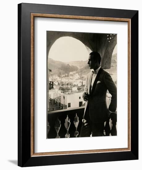 Rudolph Valentino, portrait ca. 1920s.-null-Framed Premium Giclee Print