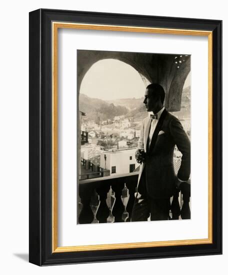 Rudolph Valentino, portrait ca. 1920s.-null-Framed Premium Giclee Print