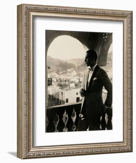 Rudolph Valentino, portrait ca. 1920s.-null-Framed Art Print