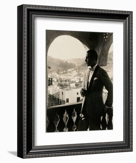 Rudolph Valentino, portrait ca. 1920s.--Framed Art Print
