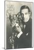 Rudolph Valentino with Dog-null-Mounted Art Print
