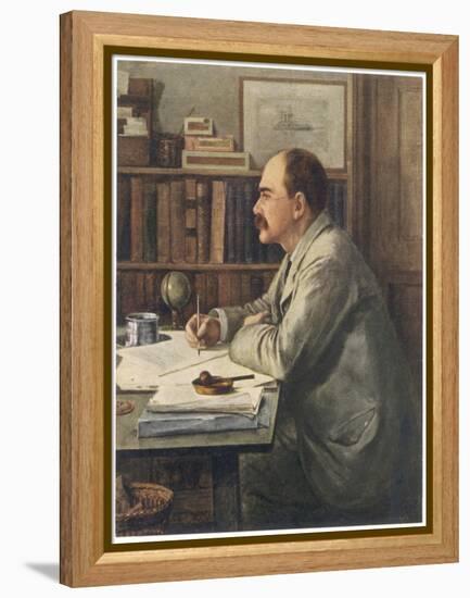 Rudyard Kipling English Writer Working at His Desk-Edward Burne-Jones-Framed Stretched Canvas