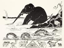 The Elephant's Child Having His Nose Pulled by the Crocodile-Rudyard Kipling-Framed Giclee Print