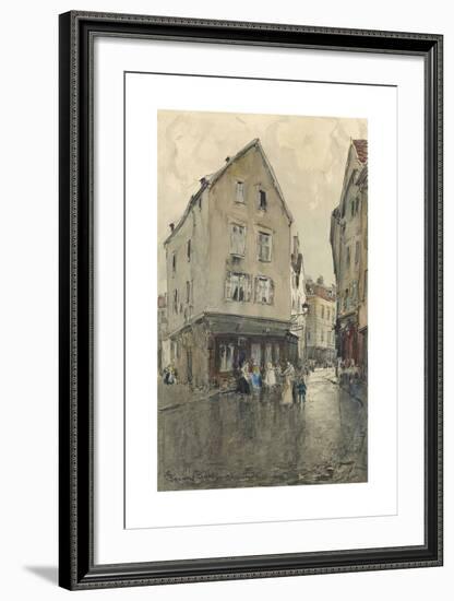 Rue animée à Chartres-Frank Myers Boggs-Framed Premium Giclee Print