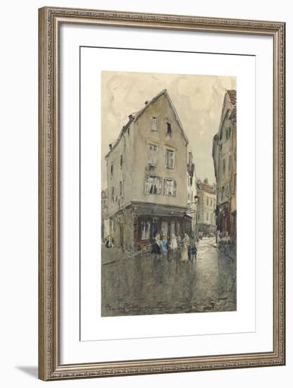 Rue animée à Chartres-Frank Myers Boggs-Framed Premium Giclee Print