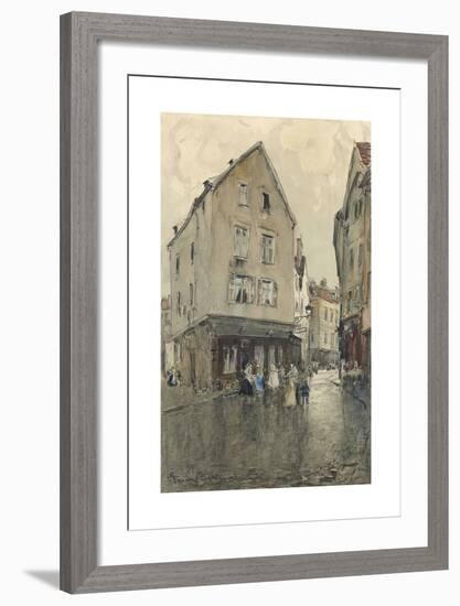 Rue animée à Chartres-Frank Myers Boggs-Framed Premium Giclee Print