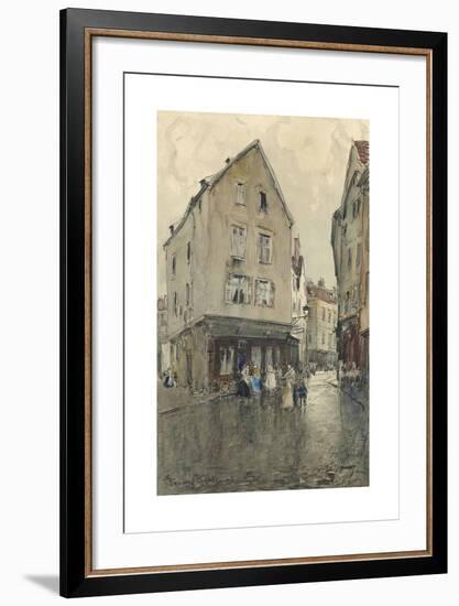 Rue animée à Chartres-Frank Myers Boggs-Framed Premium Giclee Print