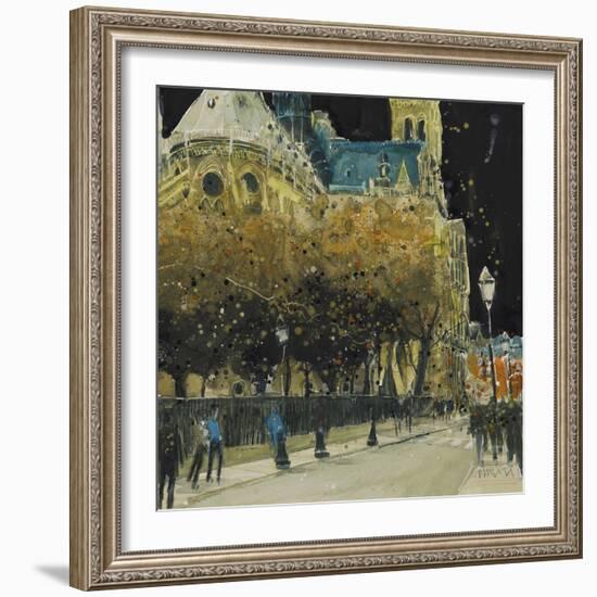 Rue de Cloitre Notre Dame, Paris-Susan Brown-Framed Giclee Print