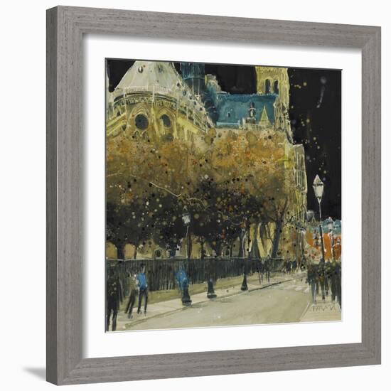 Rue de Cloitre Notre Dame, Paris-Susan Brown-Framed Giclee Print