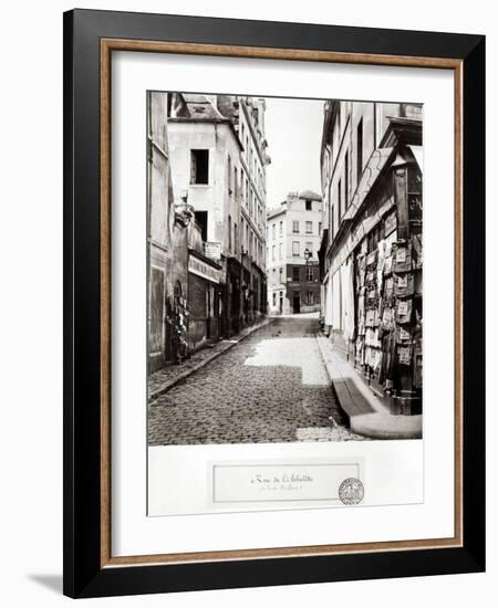 Rue de L'Arbalete, from the Rue Mouffetard, Paris, 1858-78-Charles Marville-Framed Photographic Print