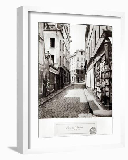 Rue de L'Arbalete, from the Rue Mouffetard, Paris, 1858-78-Charles Marville-Framed Photographic Print
