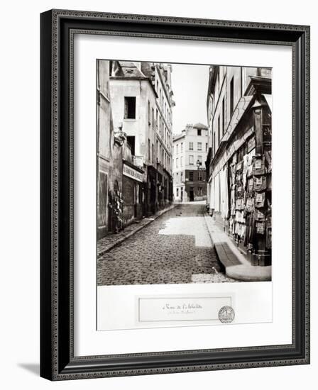 Rue de L'Arbalete, from the Rue Mouffetard, Paris, 1858-78-Charles Marville-Framed Photographic Print