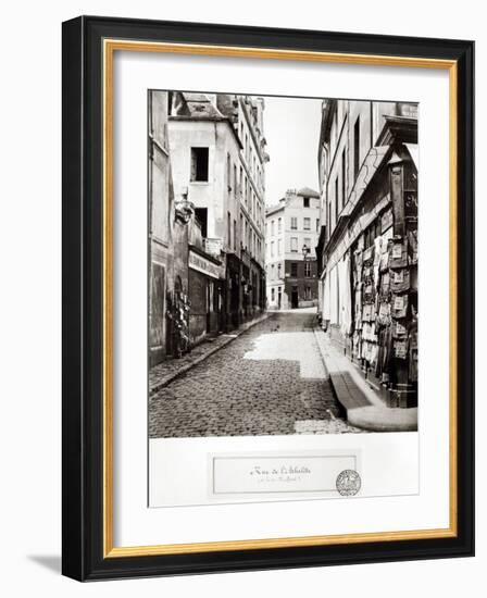 Rue de L'Arbalete, from the Rue Mouffetard, Paris, 1858-78-Charles Marville-Framed Photographic Print