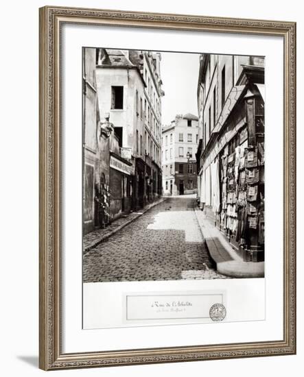 Rue de L'Arbalete, from the Rue Mouffetard, Paris, 1858-78-Charles Marville-Framed Photographic Print