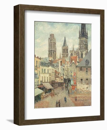 Rue De L'Epicerie at Rouen, on a Grey Morning, 1898-Camille Pissarro-Framed Giclee Print