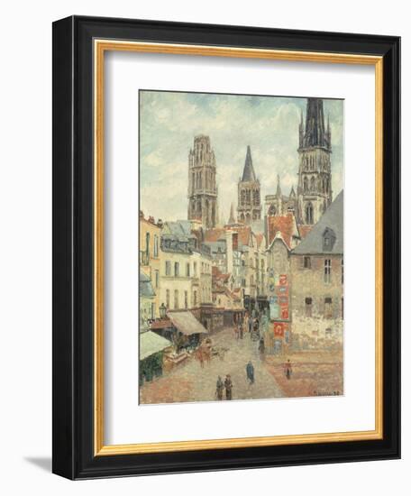 Rue De L'Epicerie at Rouen, on a Grey Morning, 1898-Camille Pissarro-Framed Giclee Print