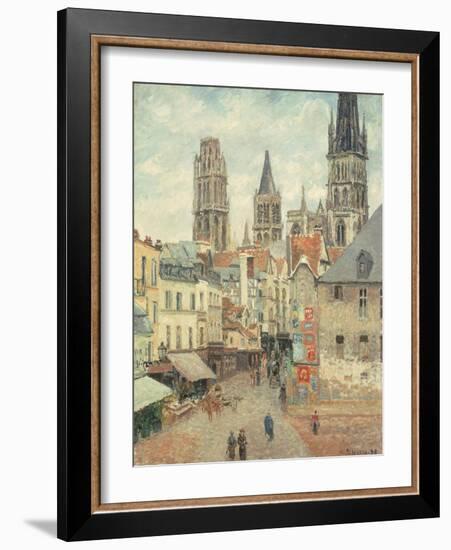 Rue De L'Epicerie at Rouen, on a Grey Morning, 1898-Camille Pissarro-Framed Giclee Print