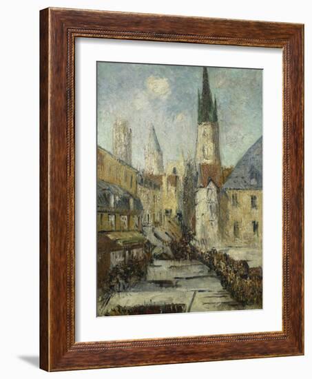 Rue De L'Epicerie Et La Cathedrale De Rouen, C.1929-Gustave Loiseau-Framed Giclee Print