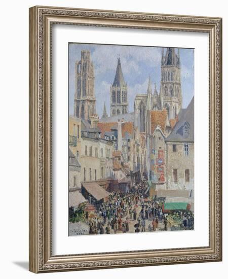 Rue de l'Épicerie, Rouen (Effect of Sunlight), 1898-Camille Pissarro-Framed Giclee Print