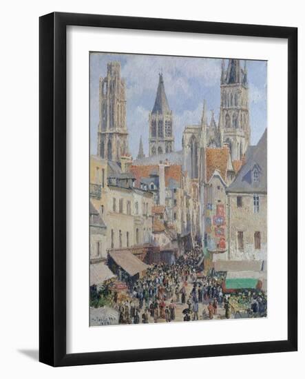 Rue de l'Épicerie, Rouen (Effect of Sunlight), 1898-Camille Pissarro-Framed Giclee Print