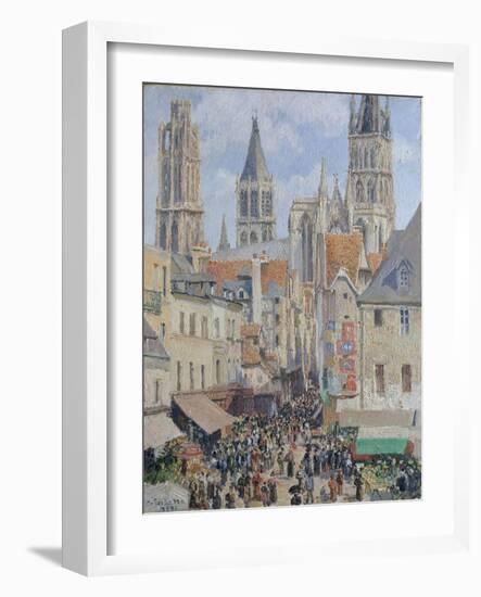 Rue de l'Épicerie, Rouen (Effect of Sunlight), 1898-Camille Pissarro-Framed Giclee Print