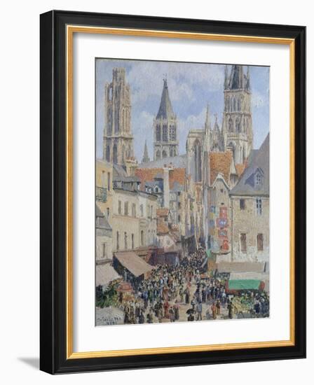 Rue de l'Épicerie, Rouen (Effect of Sunlight), 1898-Camille Pissarro-Framed Giclee Print