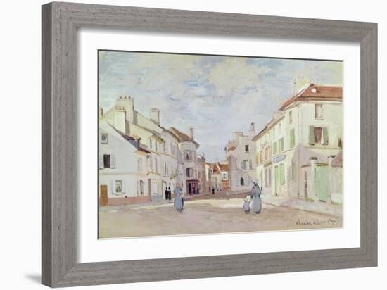 Rue De La Chaussee at Argenteuil-Claude Monet-Framed Giclee Print