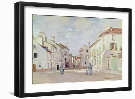 Rue De La Chaussee at Argenteuil-Claude Monet-Framed Giclee Print