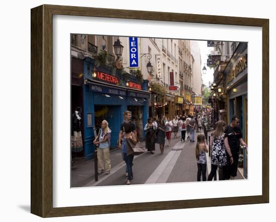 Rue De La Huchette, Quartier Latin, Paris, France, Europe-Pitamitz Sergio-Framed Photographic Print