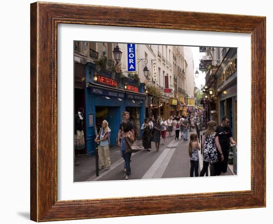 Rue De La Huchette, Quartier Latin, Paris, France, Europe-Pitamitz Sergio-Framed Photographic Print