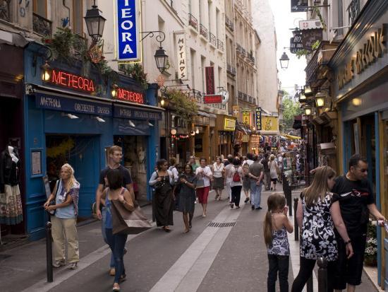 Rue De La Huchette Quartier Latin Paris France Europe Photographic Print By Pitamitz Sergio Artcom - 