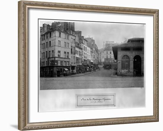 Rue De La Montagne Sainte-Genevieve, (From Place Maubert) Paris 1858-78-Charles Marville-Framed Giclee Print