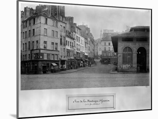 Rue De La Montagne Sainte-Genevieve, (From Place Maubert) Paris 1858-78-Charles Marville-Mounted Giclee Print