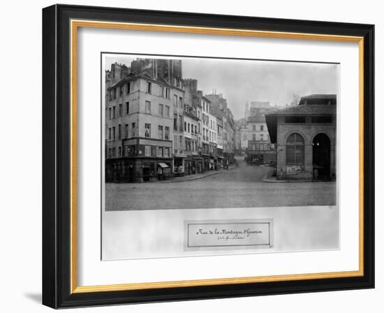 Rue De La Montagne Sainte-Genevieve, (From Place Maubert) Paris 1858-78-Charles Marville-Framed Giclee Print