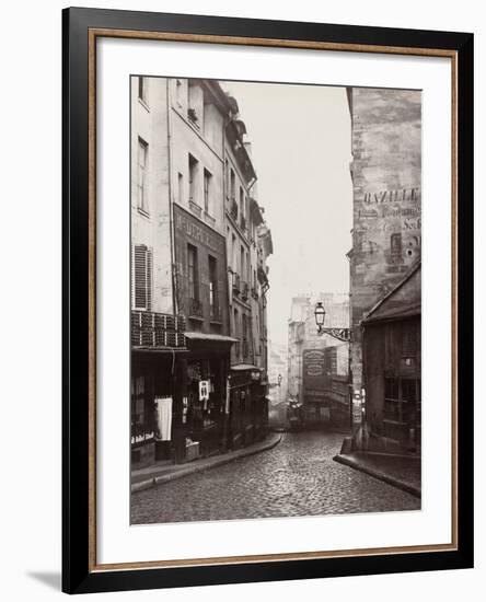 Rue De La Montagne-Sainte-Geneviève Near the Intersection of Rue Laplace, 1865-69-Charles Marville-Framed Photographic Print