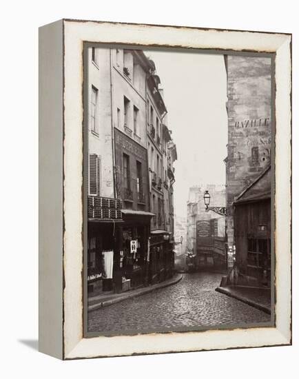 Rue De La Montagne-Sainte-Geneviève Near the Intersection of Rue Laplace, 1865-69-Charles Marville-Framed Premier Image Canvas