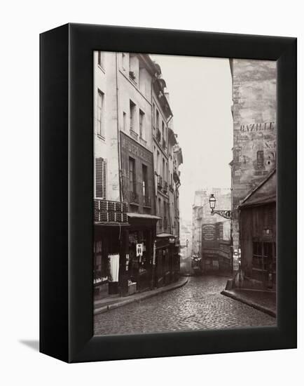 Rue De La Montagne-Sainte-Geneviève Near the Intersection of Rue Laplace, 1865-69-Charles Marville-Framed Premier Image Canvas