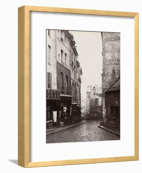 Rue De La Montagne-Sainte-Geneviève Near the Intersection of Rue Laplace, 1865-69-Charles Marville-Framed Photographic Print