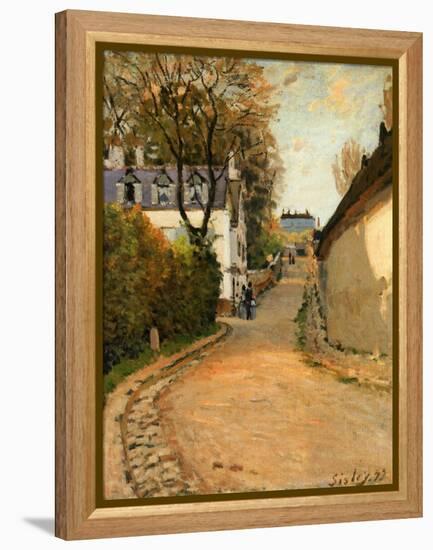 Rue De La Princesse, Louveciennes, Looking North, C.1873 (Oil on Canvas)-Alfred Sisley-Framed Premier Image Canvas