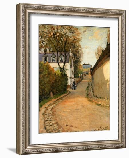 Rue De La Princesse, Louveciennes, Looking North, C.1873 (Oil on Canvas)-Alfred Sisley-Framed Giclee Print