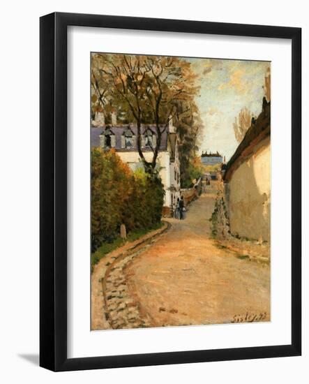 Rue De La Princesse, Louveciennes, Looking North, C.1873 (Oil on Canvas)-Alfred Sisley-Framed Giclee Print