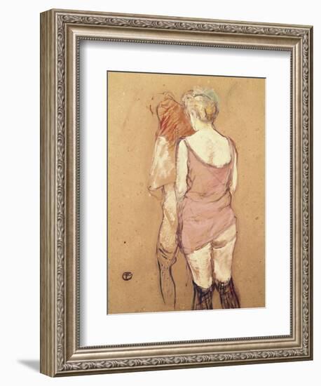 Rue de Moulins: The Medical Inspection-Henri de Toulouse-Lautrec-Framed Giclee Print