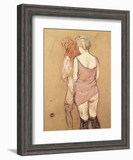 Rue de Moulins: The Medical Inspection-Henri de Toulouse-Lautrec-Framed Giclee Print