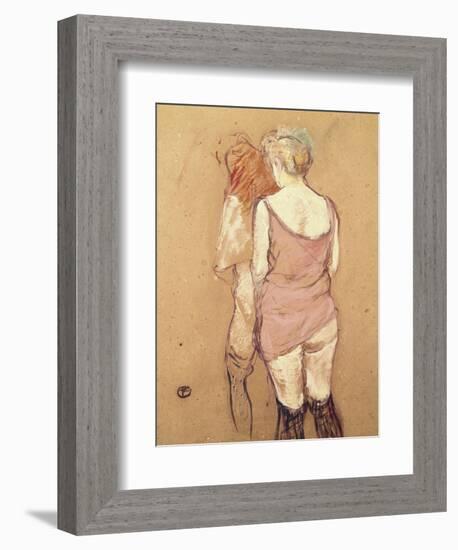 Rue de Moulins: The Medical Inspection-Henri de Toulouse-Lautrec-Framed Giclee Print