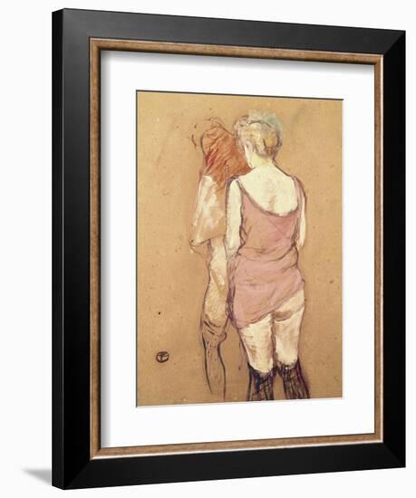 Rue de Moulins: The Medical Inspection-Henri de Toulouse-Lautrec-Framed Giclee Print