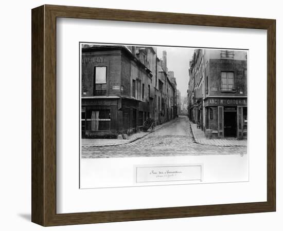 Rue Des Bernardins from Quai De La Tournelle, Paris Between 1858-78-Charles Marville-Framed Giclee Print