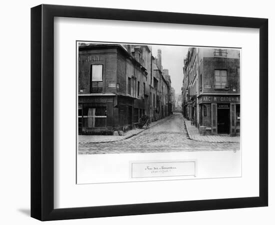 Rue Des Bernardins from Quai De La Tournelle, Paris Between 1858-78-Charles Marville-Framed Giclee Print