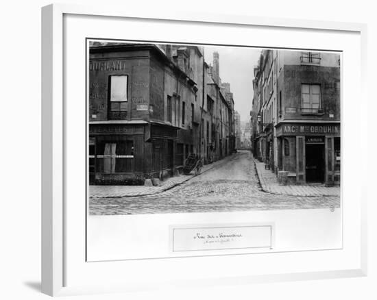 Rue Des Bernardins from Quai De La Tournelle, Paris Between 1858-78-Charles Marville-Framed Giclee Print