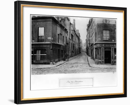 Rue Des Bernardins from Quai De La Tournelle, Paris Between 1858-78-Charles Marville-Framed Giclee Print