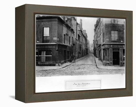 Rue Des Bernardins from Quai De La Tournelle, Paris Between 1858-78-Charles Marville-Framed Premier Image Canvas